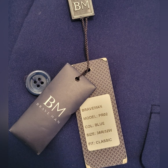 Bravemen Men's Blue Blazer Jacket Size 38R/32W - Picture 3 of 6